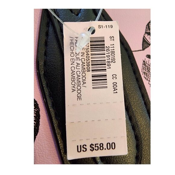 New VICTORIAS SECRET Pink Tote Bag with Black Floral Pattern Bag Purse With Tag - Picture 4 of 14